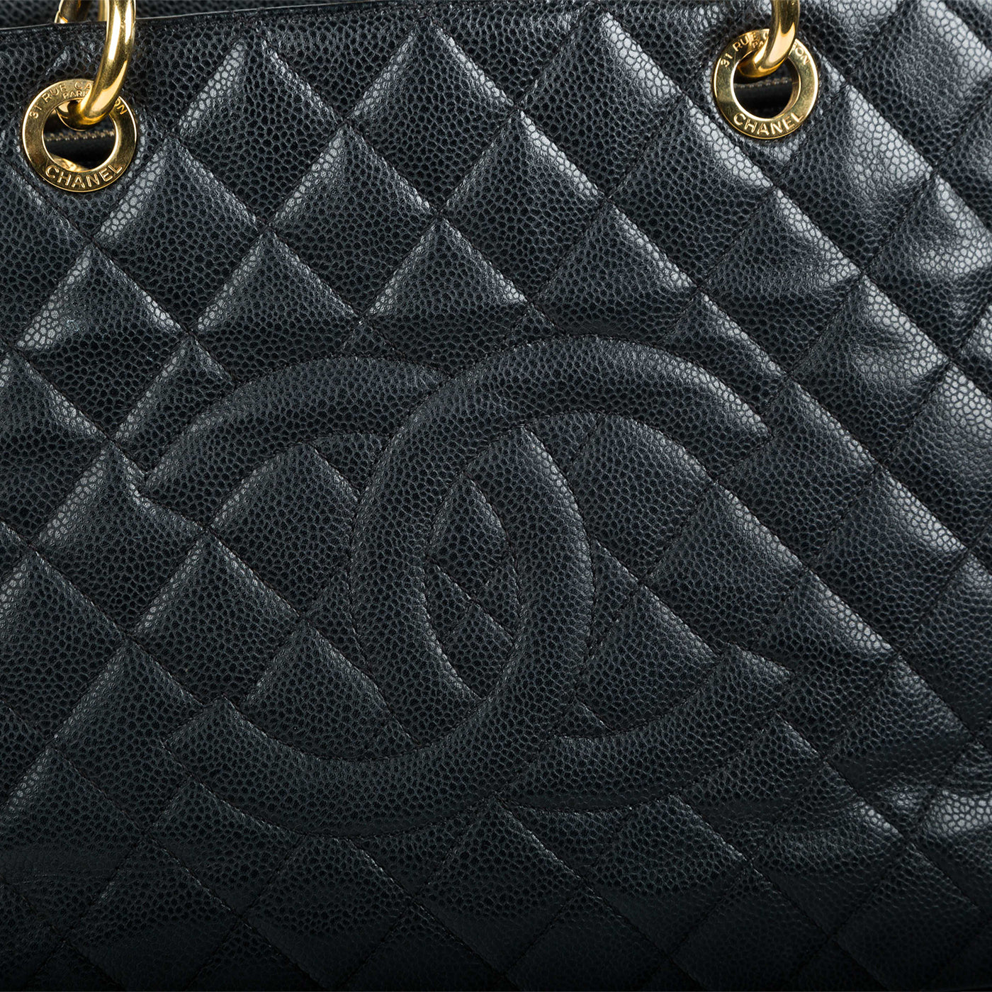 Chanel Shopping Tote Caviar Black Tote Bag Caviar