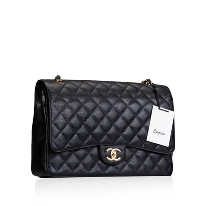 Chanel Classic Flap Caviar Black Shoulder Bag Style 135