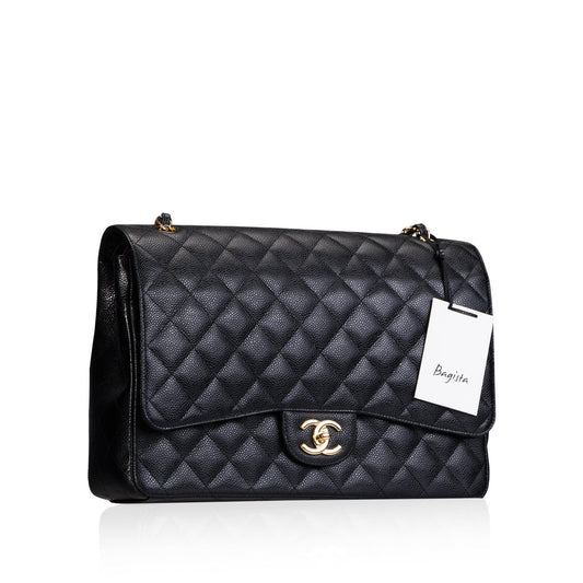 Chanel Classic Flap Caviar Black Shoulder Bag Style 135