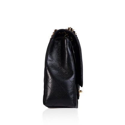Chanel Classic Flap Caviar Black Shoulder Bag Style 135