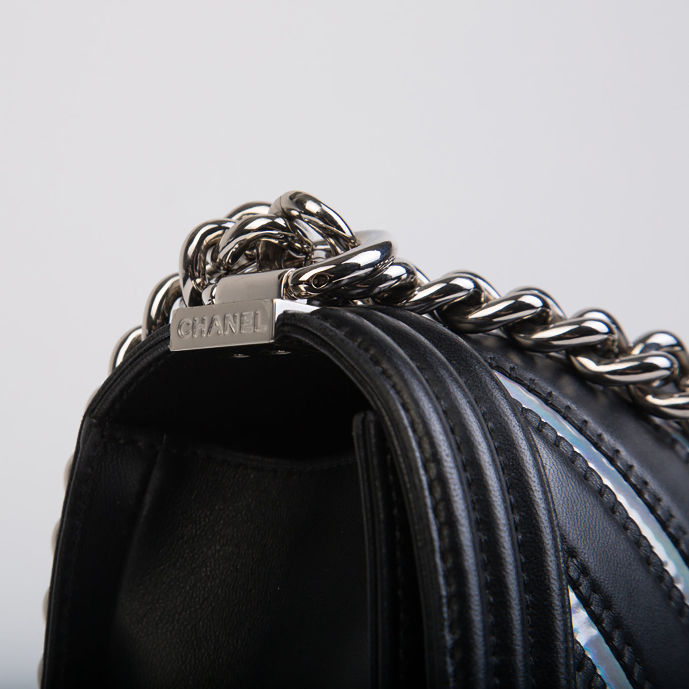 Chanel Boy Bag Lambskin Black Shoulder Bag Style 69