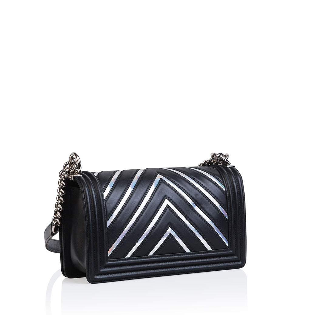 Chanel Boy Bag Lambskin Black Shoulder Bag Style 69