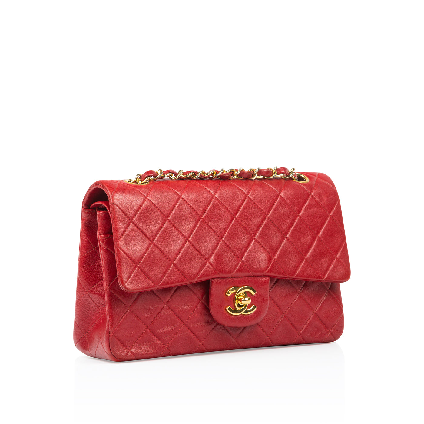 Chanel Classic Flap Lambskin Gold Shoulder Bag Style 107