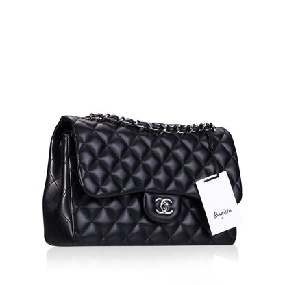 Chanel Classic Flap Lambskin Black Shoulder Bag Style 277