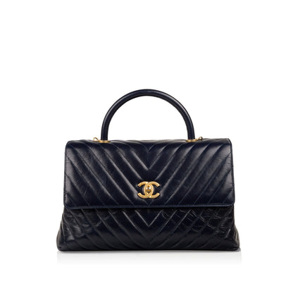 Chanel Coco Handle Calfskin Gold Shoulder Bag Calfskin