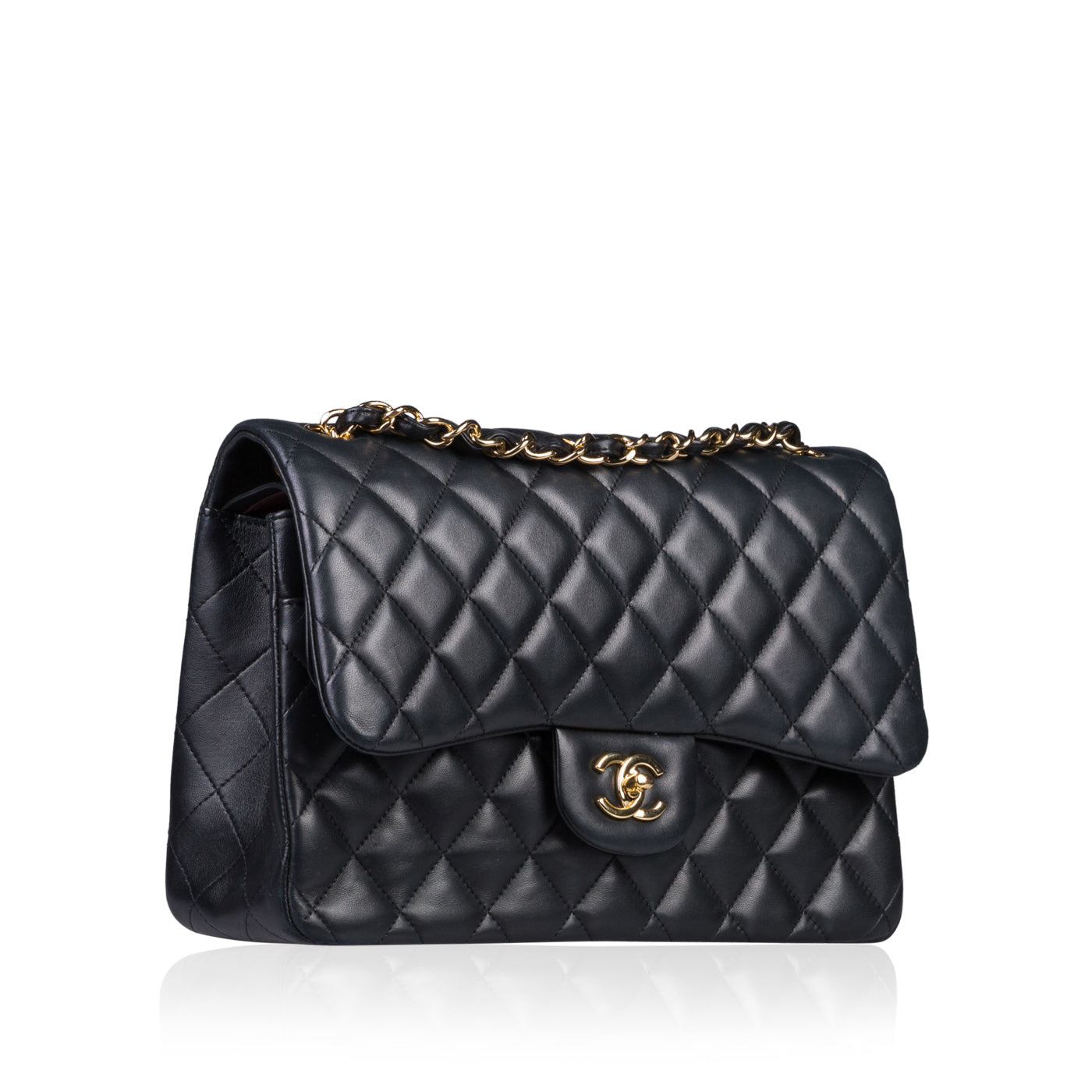 Chanel Classic Flap Lambskin Black Shoulder Bag Style 275