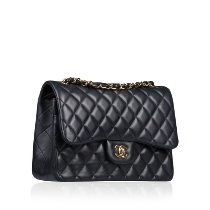 Chanel Classic Flap Lambskin Black Shoulder Bag Style 275
