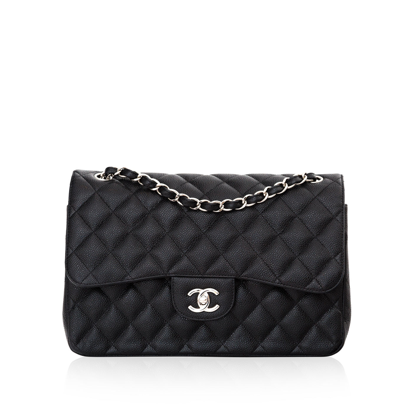 Chanel Classic Flap Lambskin Black Shoulder Bag Style 276