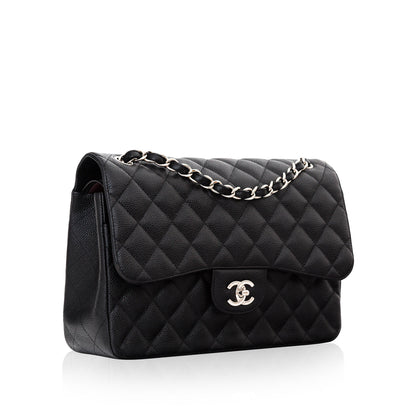 Chanel Classic Flap Lambskin Black Shoulder Bag Style 276