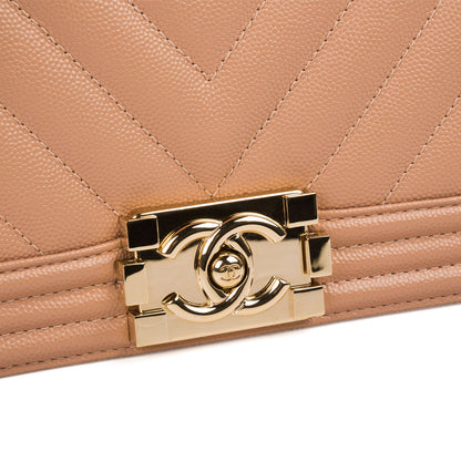 Chanel Boy Bag Lambskin Gold Shoulder Bag Style 14