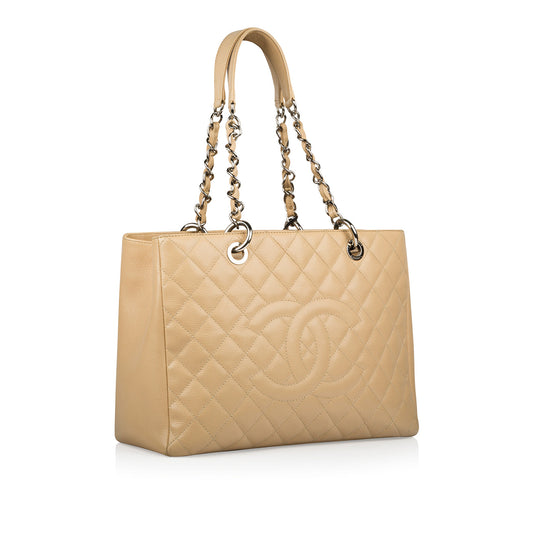 Chanel Timeless Caviar Silver Tote Bag Style 3
