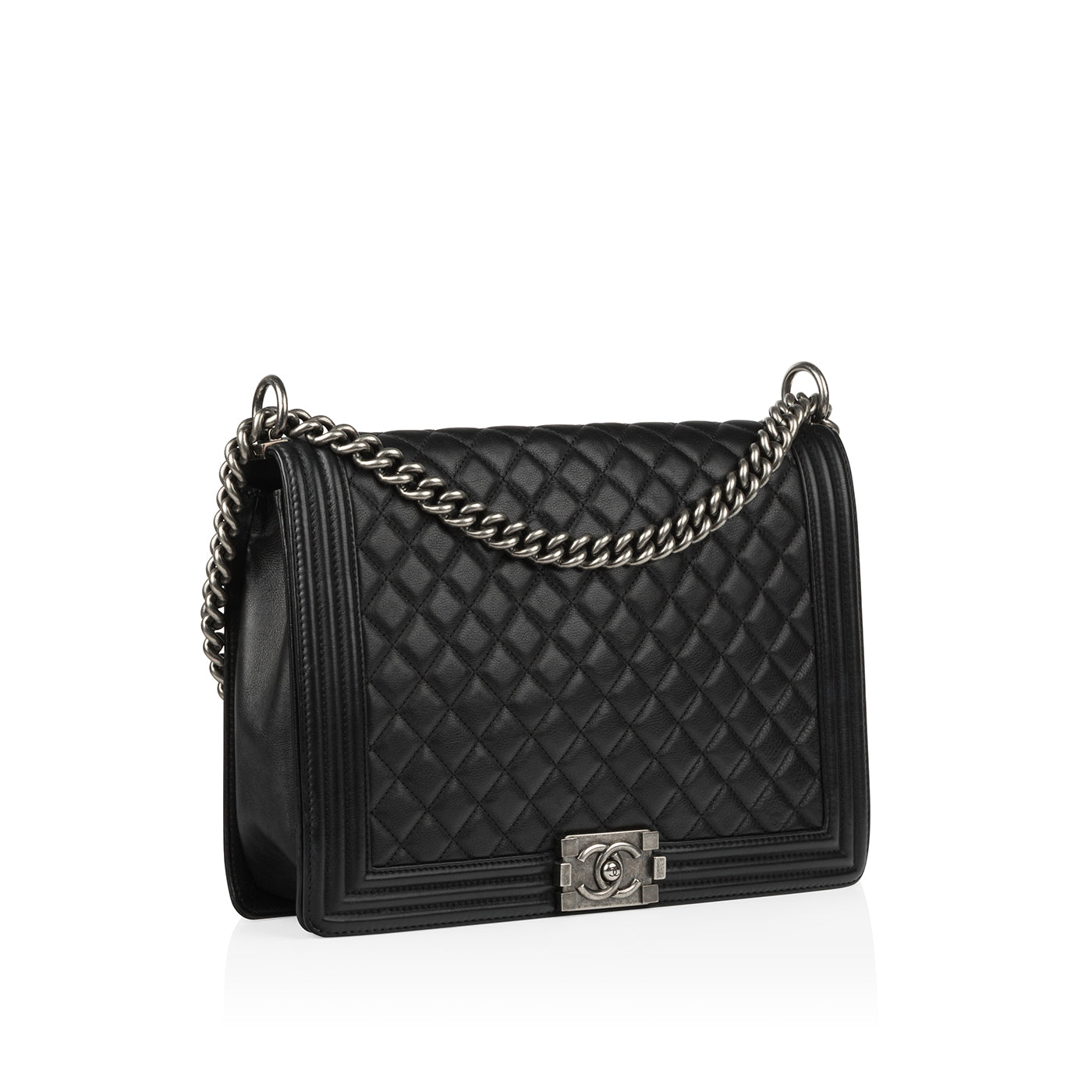 Chanel Boy Bag Lambskin Black Shoulder Bag Style 65