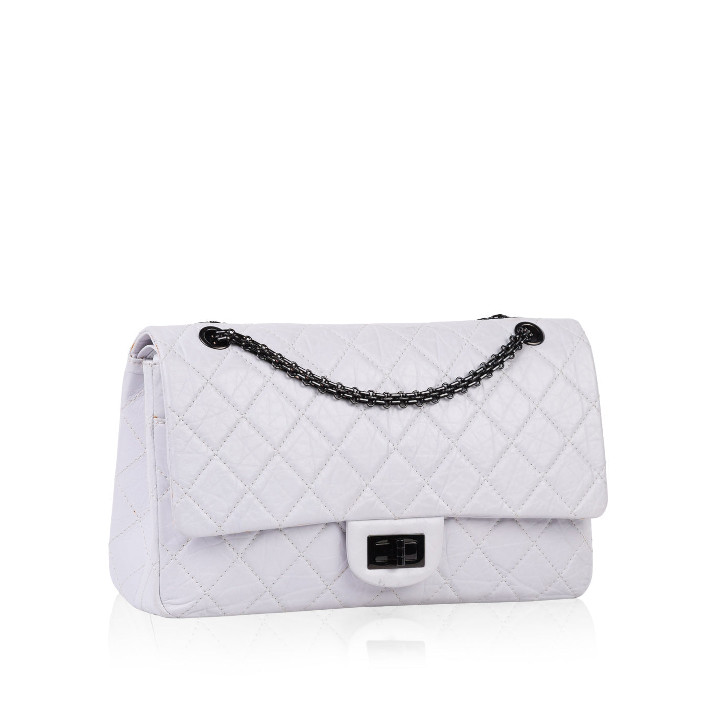 Chanel Classic Flap Lambskin White Shoulder Bag