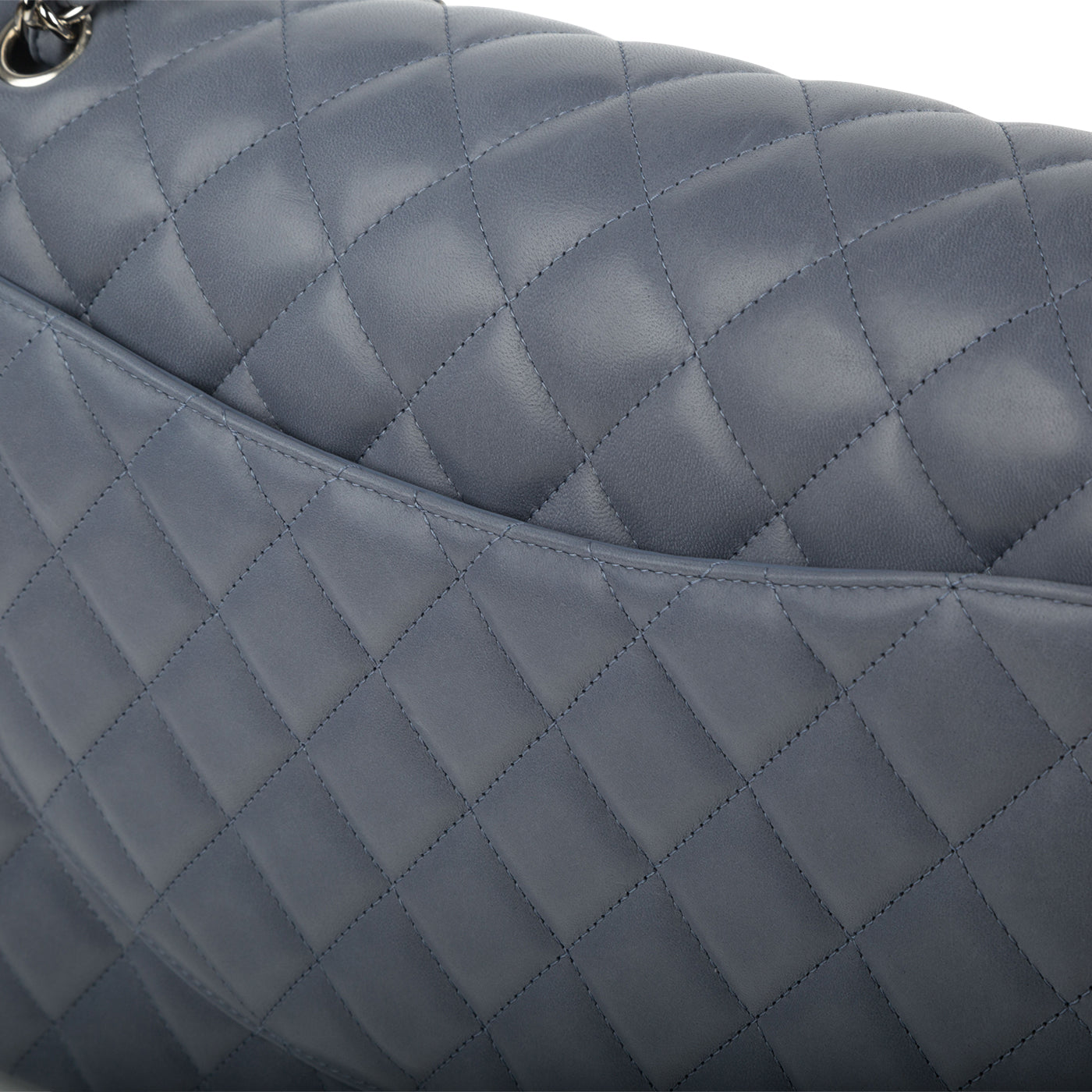 Chanel Classic Flap Lambskin Silver Shoulder Bag Style 30