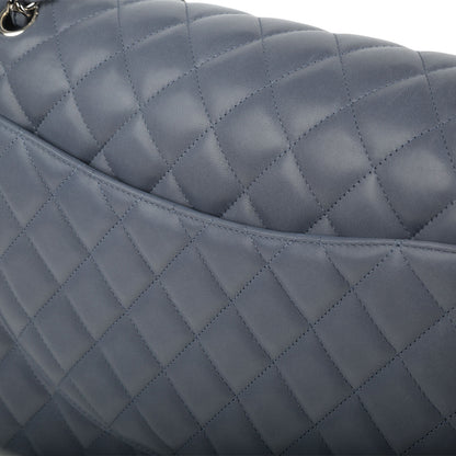 Chanel Classic Flap Lambskin Silver Shoulder Bag Style 30