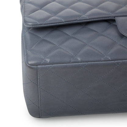 Chanel Classic Flap Lambskin Silver Shoulder Bag Style 30