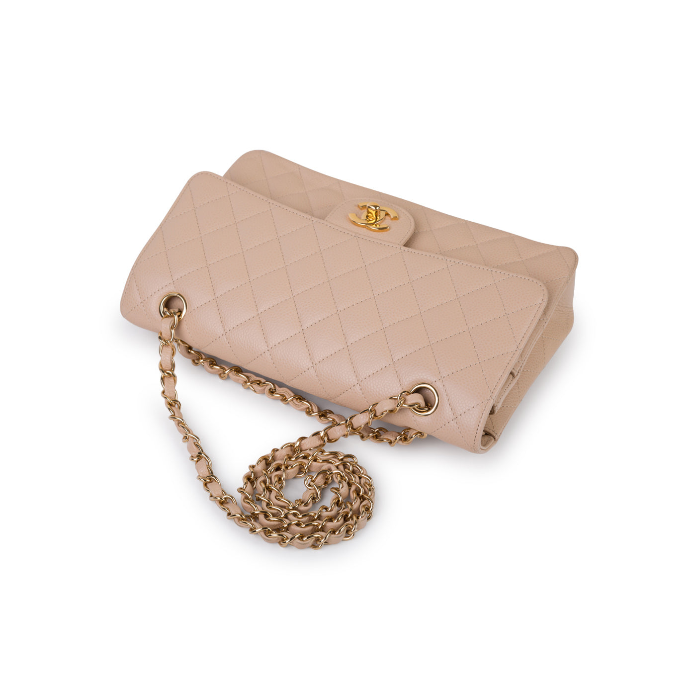 Chanel Classic Flap Caviar Gold Shoulder Bag Style 28