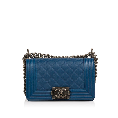 Chanel Boy Bag Caviar Silver Shoulder Bag Caviar