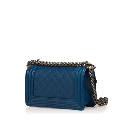 Chanel Boy Bag Caviar Silver Shoulder Bag Caviar
