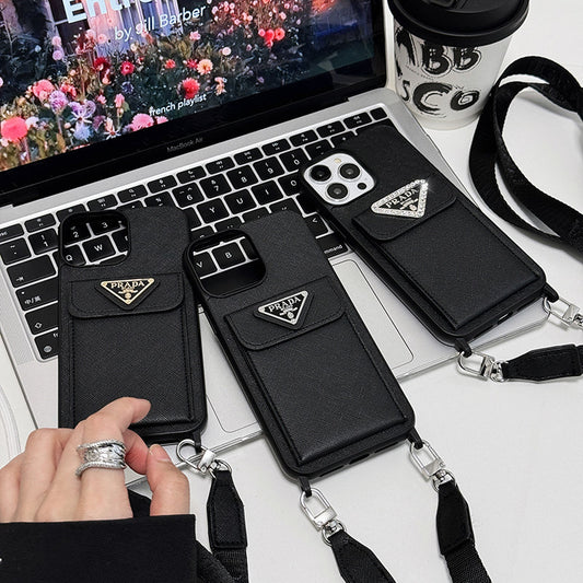 Luxury Crossbody Leather iPhone Case