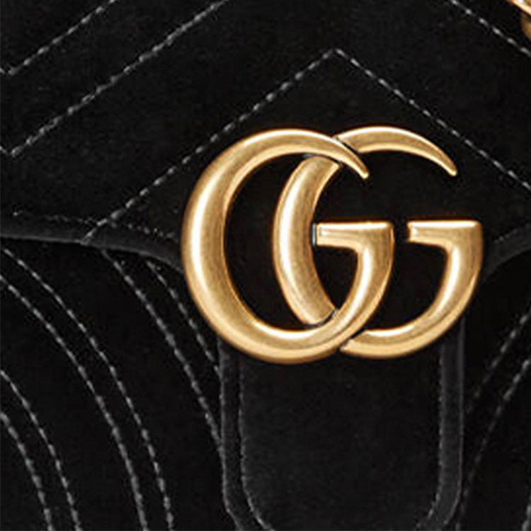 MLB Gucci GG Marmont ClassicG Crossbody Bag Single Shoulder Bag Black 446744-K4D2T-1000
