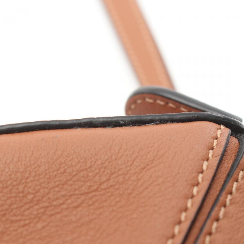 Loewe Puzzle Bag Mini Handbag Leather Light Brown 2way