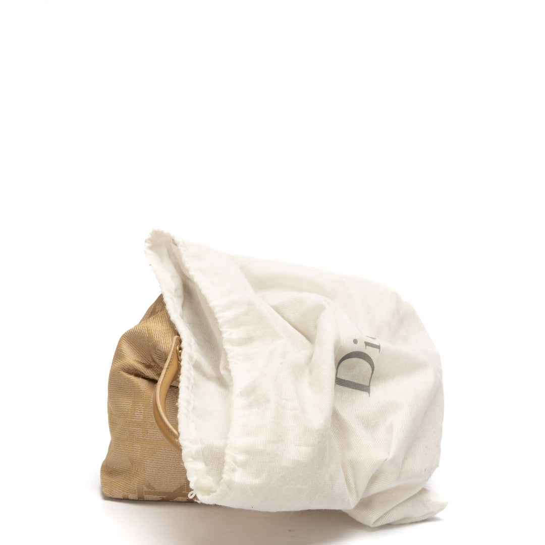 Dior Lady Dior Leather Canvas Tote Bag