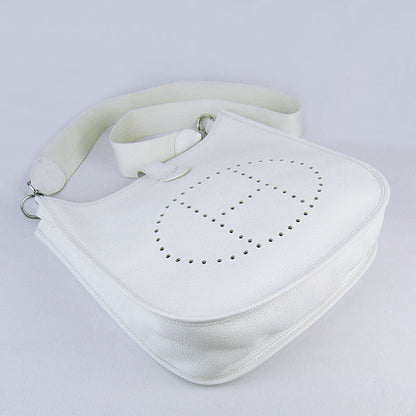 Luxury Hermes Evelyne I Handbag White Silver