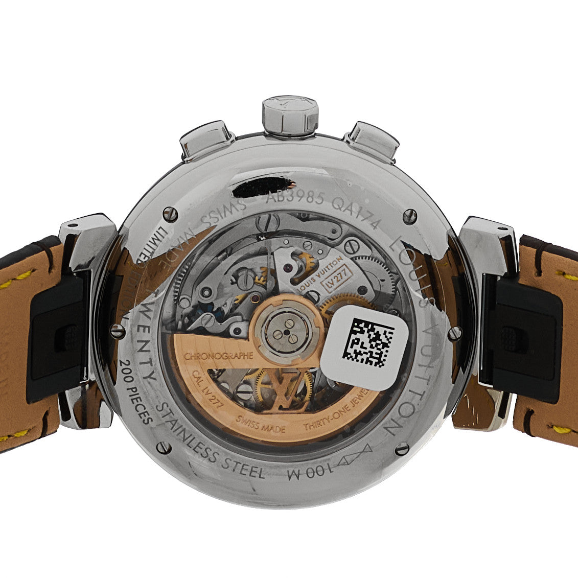 Stainless Steel Alligator 41mm Tambour Twenty Chronograph Automatic Watch Brown