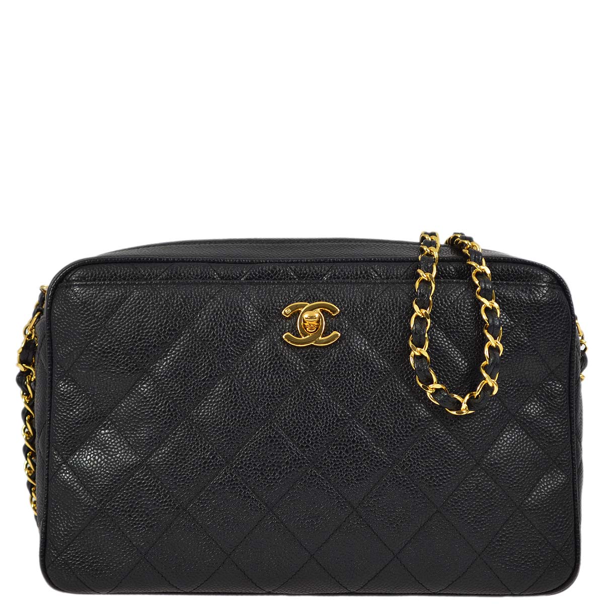 Chanel Black Caviar Camera Bag Large