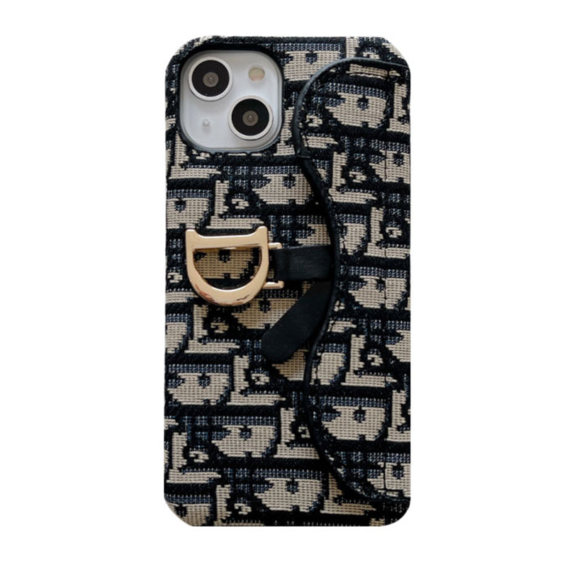 Classic Luxury CD Gray iPhone Case With Card Holder