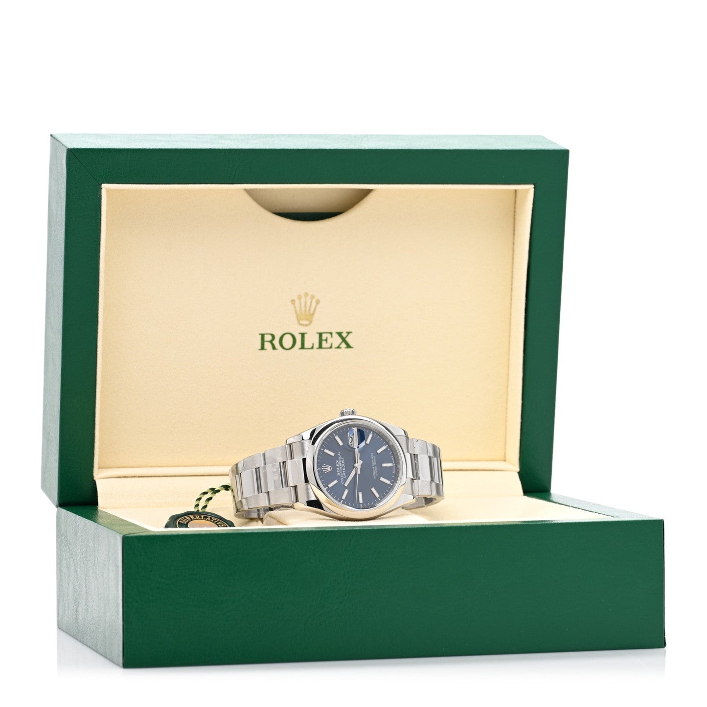 Stainless Steel 36mm Oyster Perpetual Datejust Watch Bright Blue 126200