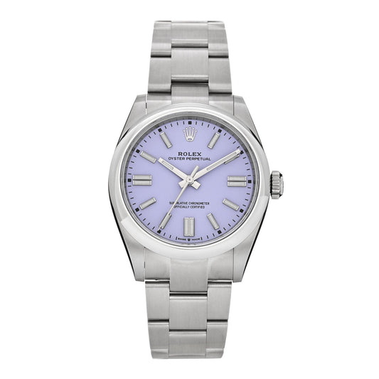 Stainless Steel 41mm Oyster Perpetual Watch Lavender 134300