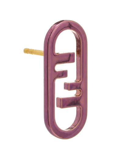 Fendi Set Of 3 O'lock Earrings, Brown