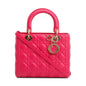 Christian Dior Pink Cannage Lambskin Leather Medium Lady Dior Bag
