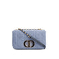 Christian Dior 2022 Blue Macrocannage Denim Medium Dior Caro Bag