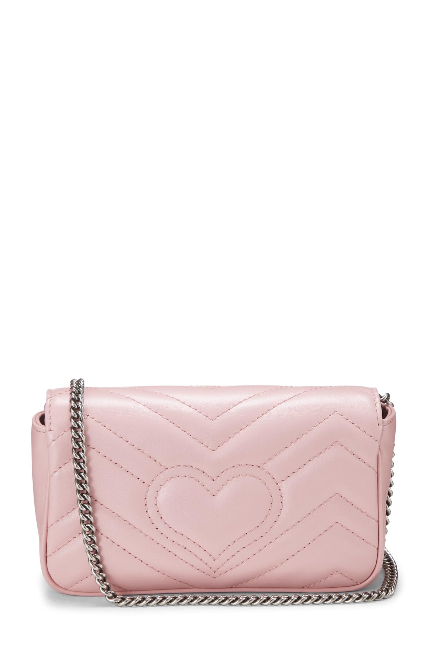 Gucci,  Pink Leather Marmont Crossbody Super Mini, Pink