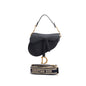 Christian Dior Black Grained Calfskin Leather Mini Saddle Bag