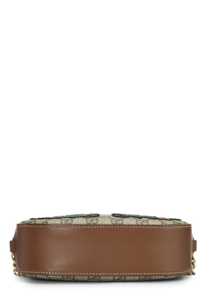 Gucci,  Original GG Supreme Canvas Floral Crossbody Bag Mini, Brown