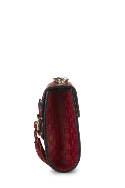 Gucci,  Red Microguccissima Leather Emily Chain Crossbody Bag, Red