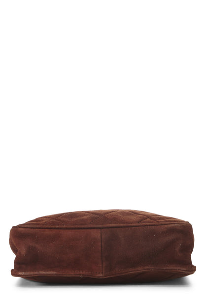 Chanel,  Brown Suede Crossbody, Brown