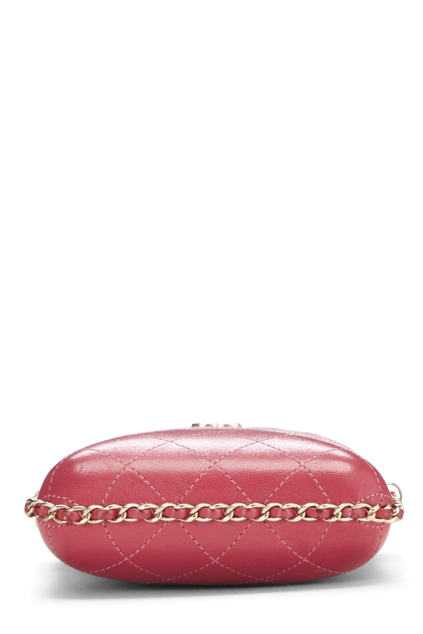 Chanel,  Pink Calfskin Crossbody Chain Phone Holder, Pink