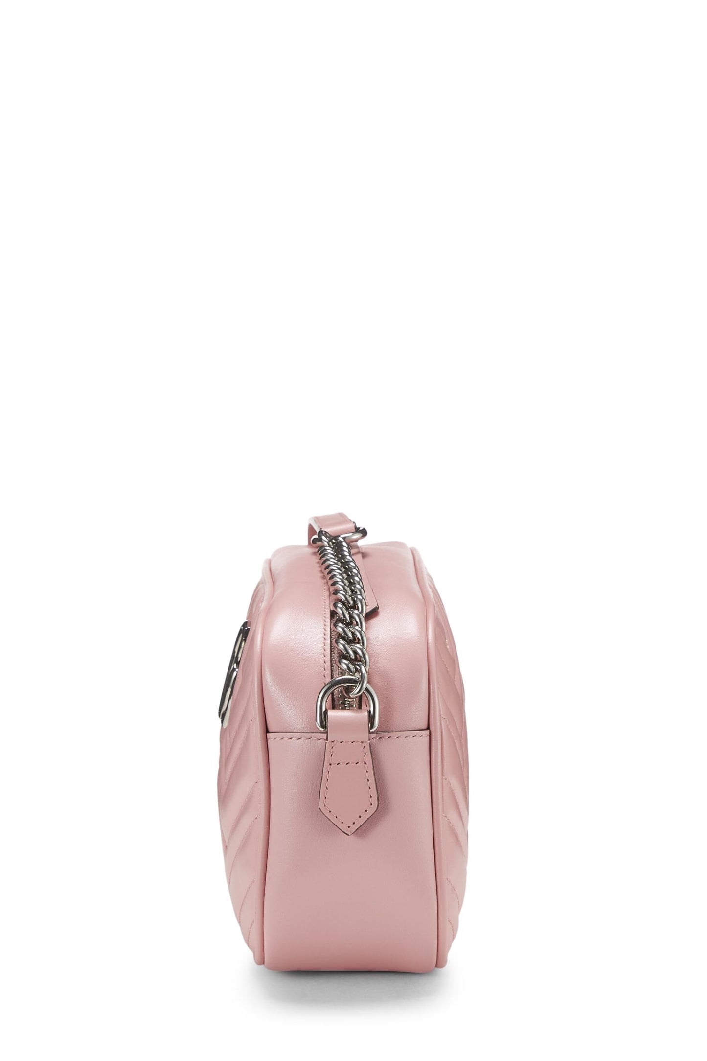 Gucci,  Pink Leather GG Marmont Crossbody Bag Small, Pink