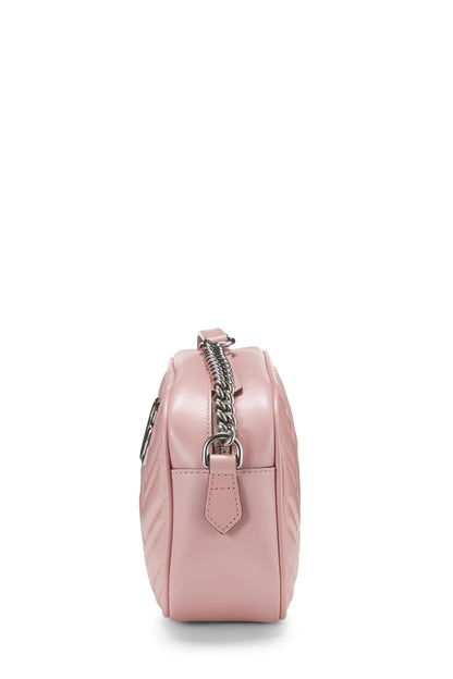 Gucci,  Pink Leather GG Marmont Crossbody Bag Small, Pink