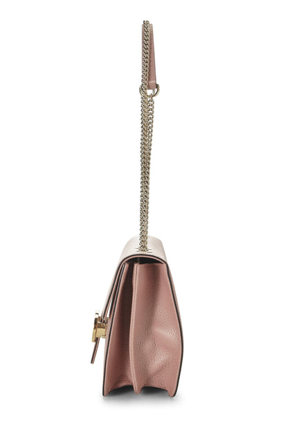 Gucci,  Pink Leather Interlocking GG Crossbody Bag, Pink
