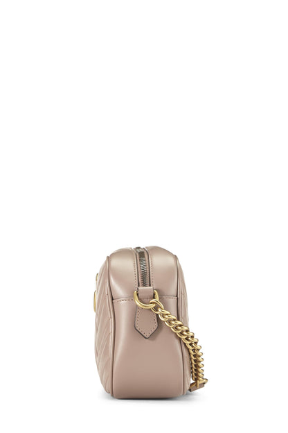 Gucci,  Pink Leather GG Marmont Crossbody, Pink
