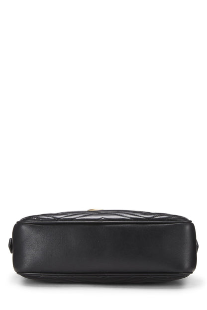 Gucci,  Black Leather GG Marmont Crossbody Small, Black