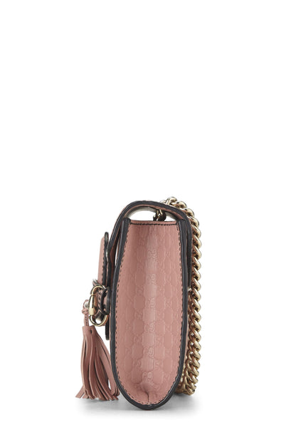 Gucci,  Pink Microguccissima Leather Emily Chain Crossbody Bag, Pink