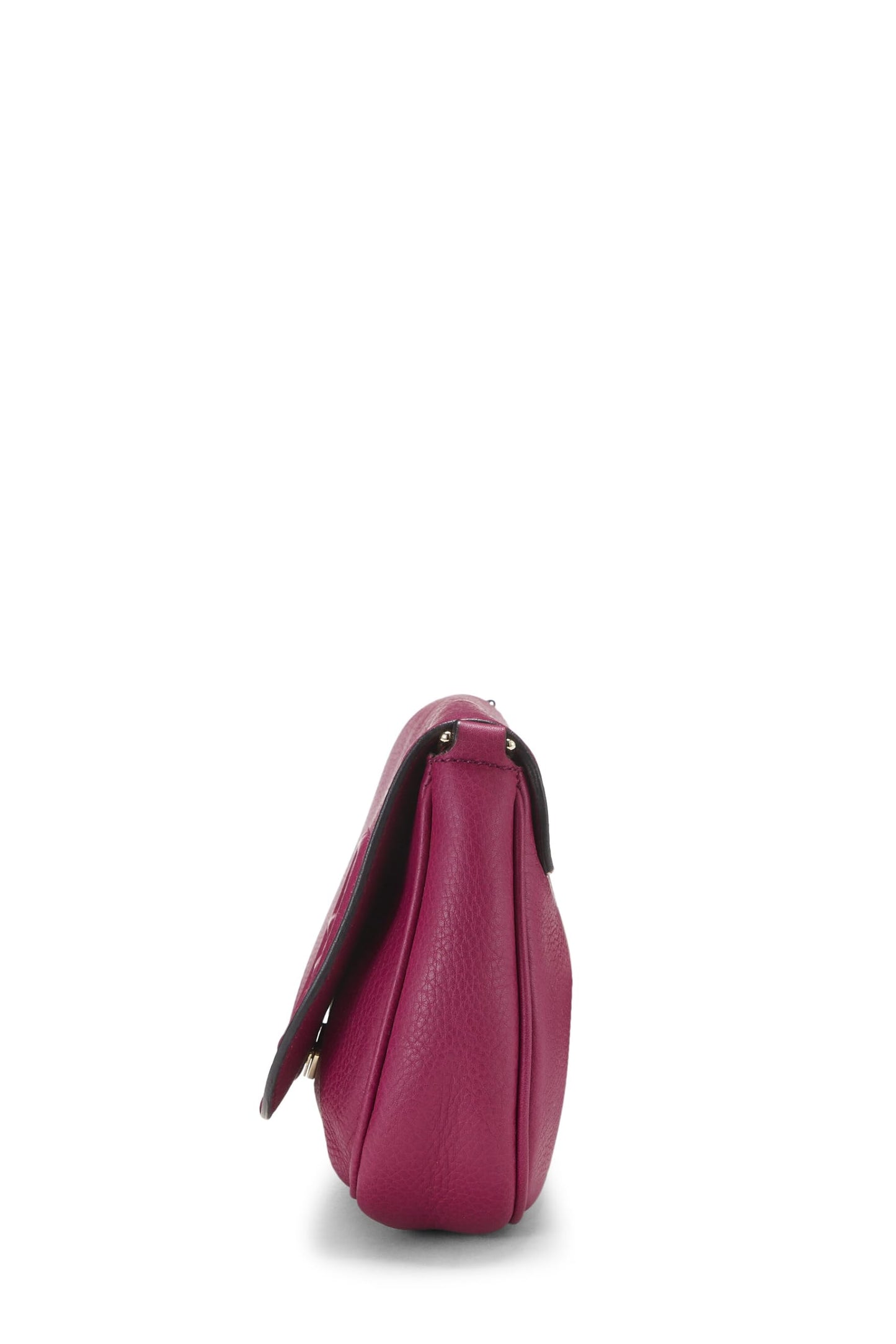 Gucci,  Pink Grained Leather Soho Chain Flap Crossbody, Pink