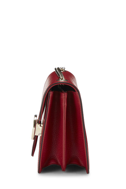 Gucci,  Red Leather Interlocking GG Crossbody, Red